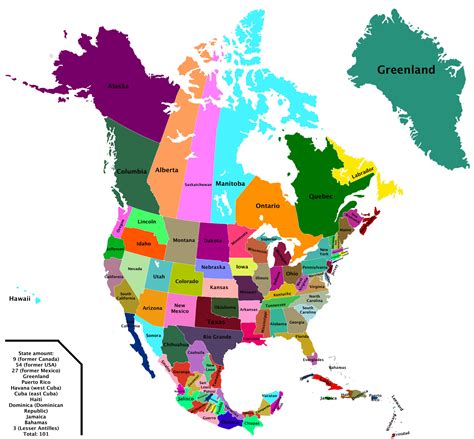 Image Gallery North America Map States