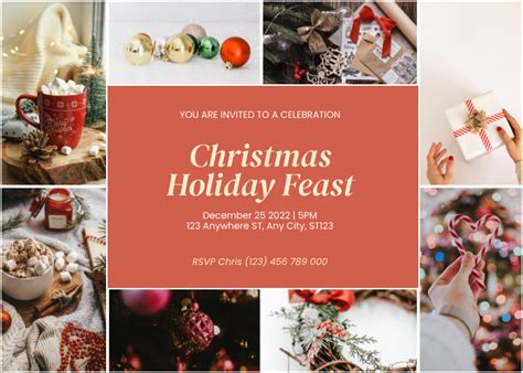 Christmas Holiday Feast Invitation Invitation Template