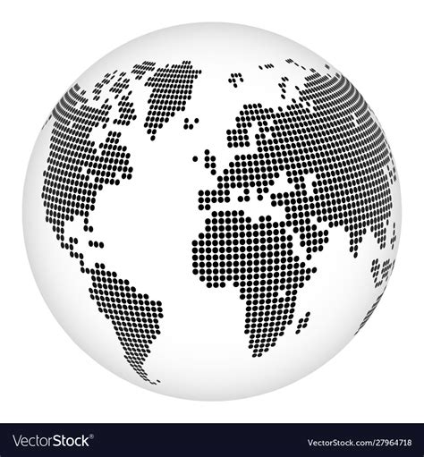 Dot Map World In Form A Globe Royalty Free Vector Image