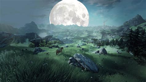 The Legend Of Zelda Wii U Landscape At Night 1920x1080 Full Hd