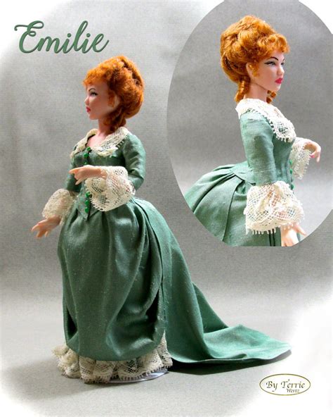 “emilie ooak porcelain miniature doll 1 12 scale dollhouse woman doll 1 12th scale in day dress