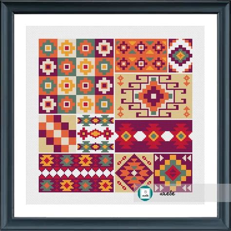 Tribal Seamless Pattern Cross Stitch Patternmodern Pattern Etsy In