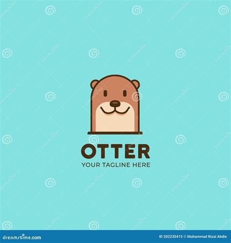 Simple Cute Animal Beaver Or Otter Head Logo Icon Illustration Symbol