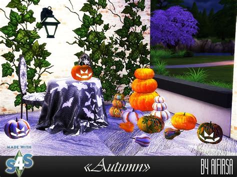 Halloween Autumn Sims 4 Sims Halloween Outdoor Decorations