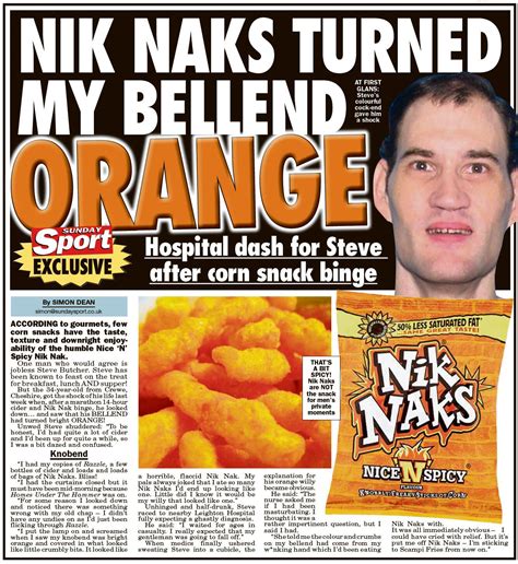 Sunday Sport On Twitter Nicenspicy Niknaks Turned My Bellend Orange