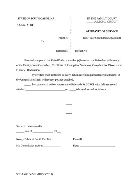 Affidavit Template South Carolina Form Fill Out And Sign Printable