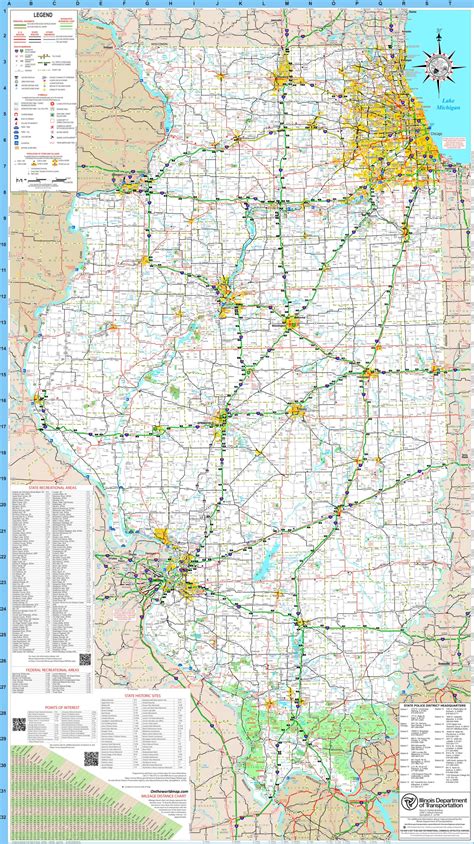 Free Printable Illinois Il Road And Highway Maps
