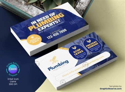 13 Plumbing Business Cards For Plumbers Canva Template