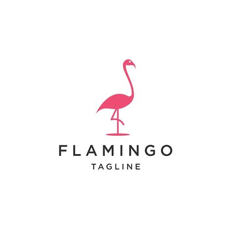 Modelo De Design De ícone De Logotipo De Pássaro Flamingo Vetor Plano