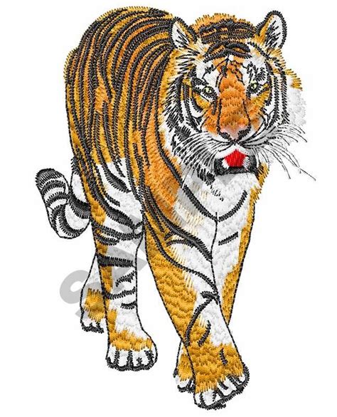 Tiger Walking Embroidery Design Animal Embroidery