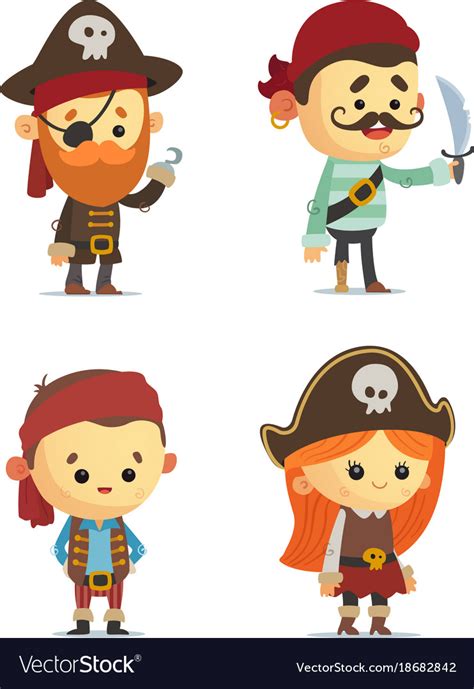 Cartoon Pirates Royalty Free Vector Image Vectorstock