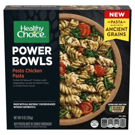 Healthy Choice Power Bowls Pesto Chicken Pasta Frozen Meal 9 Oz Kroger