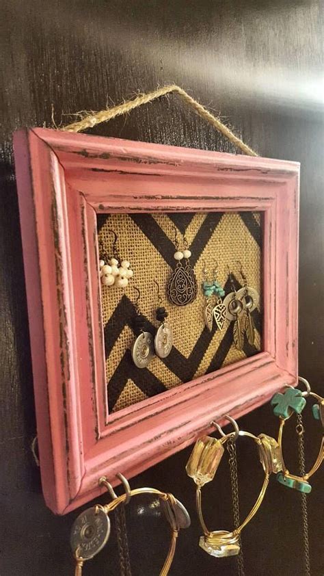 This Jewelry Organizer Is Made From An Upcycled Picture Frame It Has