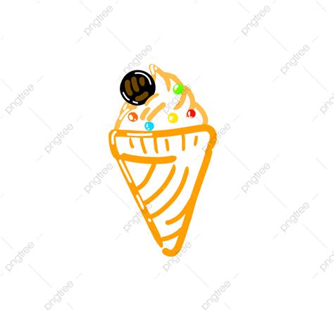 Ice Cream Cones Png Transparent Hand Drawn Ice Cream Cone Hand Draw