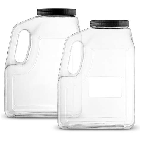 Stock Your Home Wide Mouth Gallon Jugs 2 Pack 128 Ounce Rectangular
