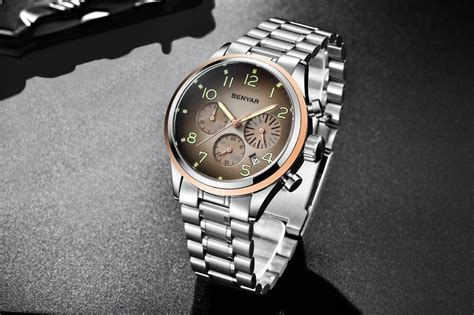 By 5139m Benyar Stainless Steel Band Japanese Quartz Movement Watch By