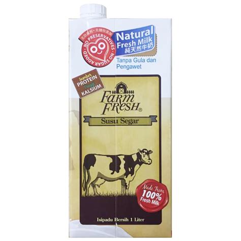 Kesemua produk farmfresh dihasilkan daripada susu segar, tidak mengandungi bahan pengawet dan pewarna serta dibotolkan dengan segera di kilang sebelum diedarkan ke pasar raya. FARM FRESH UHT Fresh Milk (1 Litre) - Taste U Foodstuff ...