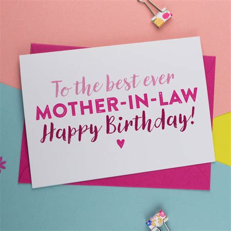 Mother In Law Birthday Card