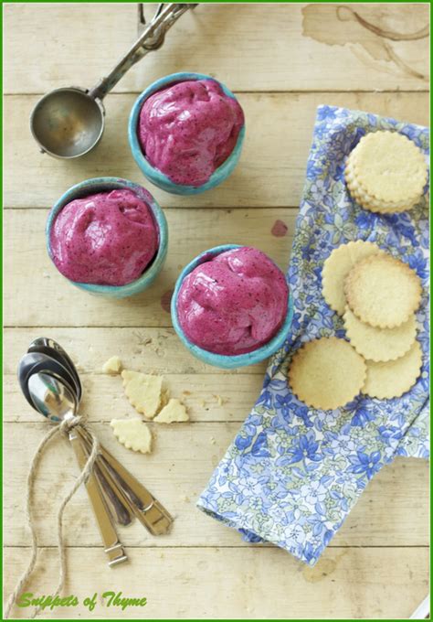 Thyme Mixed Berry Sorbet And Vanilla Shortbread Cookies