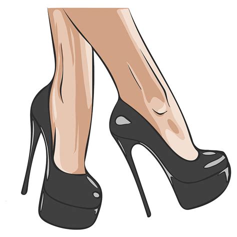 Vector Girls In High Heels Fashion Illustration Female Legs In Shoes Cute Design Trendy