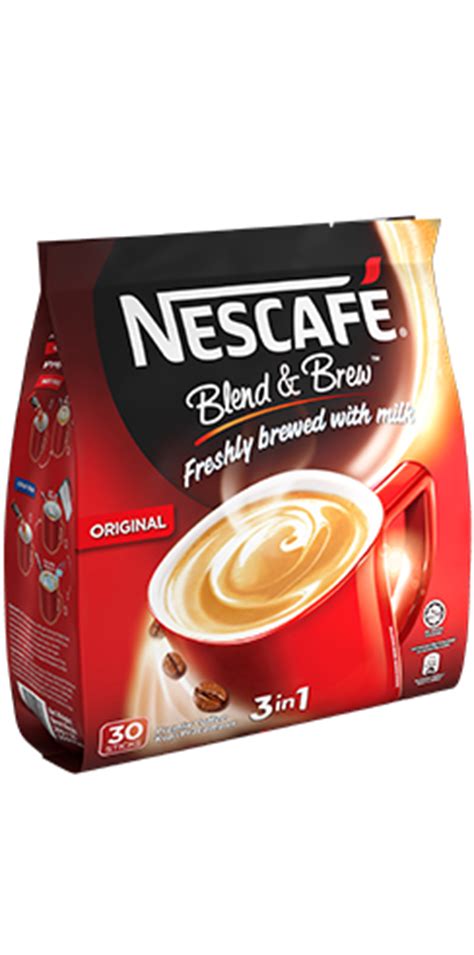 Created under the proprietary 'one step technology' by nescafé, it's essentially a technological process that reverses the traditional method of coffee powder production by blending all ingredients prior to brewing. Nescafe 3 in 1 Original Blend & Brew Premix Coffee (30 ...