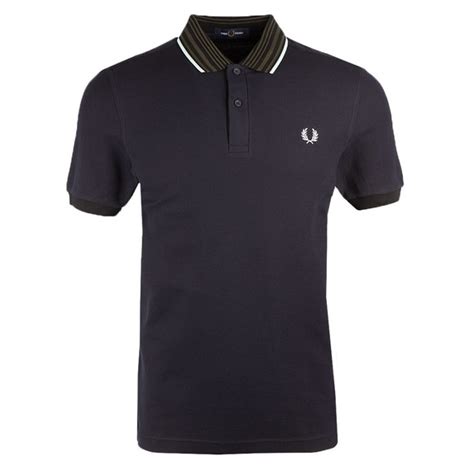 Fred Perry Striped Collar Polo Shirt Oxygen Clothing