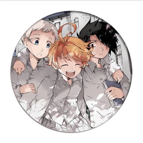 Hot Anime The Promised Neverland Emma Cosplay Badges Norman Brooch Pins