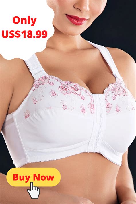 Plus Size G Cup Front Closure Embroidery Wireless Full Coverage Bras Full Coverage Bra Front