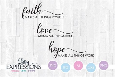 Faith Love Hope Svg Craft Quote 209230 Svgs