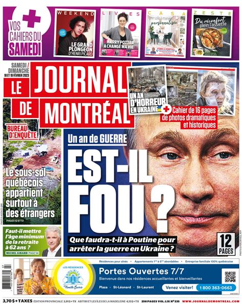 Le Journal De Montréal On Twitter La Une De Votre Journal édition Du
