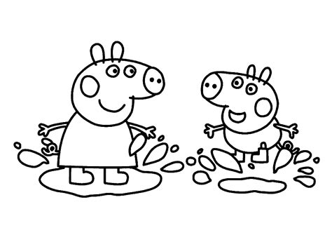 Peppa and george in winter. Peppa Pig Coloring Pages - Best Coloring Pages For Kids