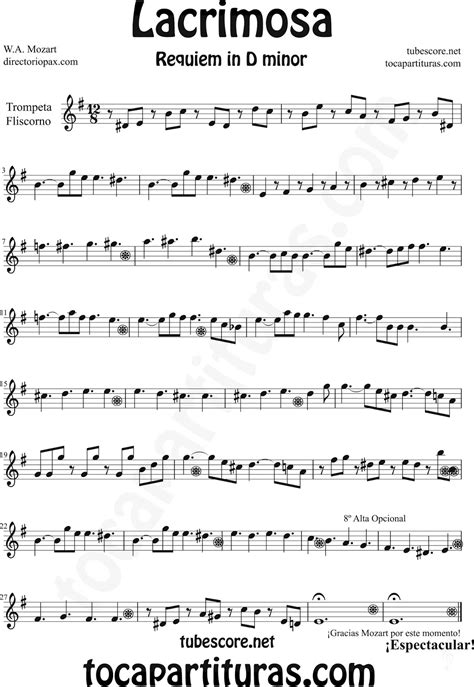 Tocapartituras Lacrimosa De W A Mozart Partitura Fáci De Flauta