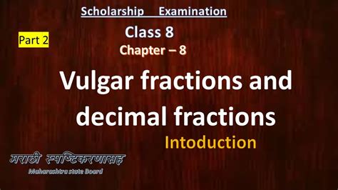 8 Th Scholarship Maths Introduction Part 2 Chapter 9 Vulgar