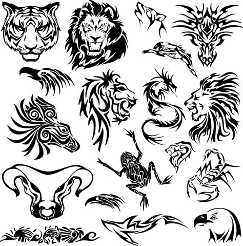 Tribal Animal Tattoos Stencil Designs