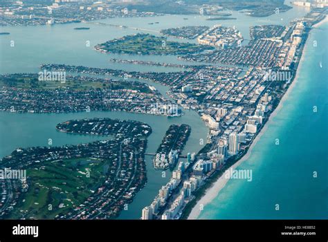 The Aerial View Of Miami Beach Florida Stock Photo Alamy