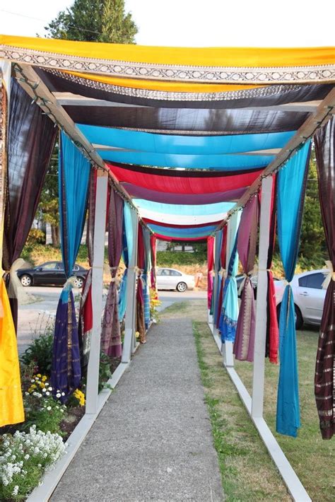 Indian wedding - outdoor walkway at wedding house decorated using old
