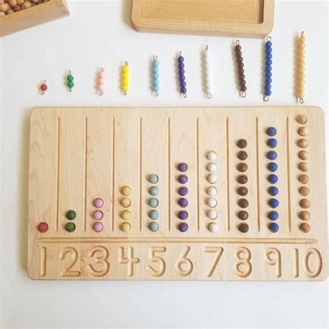 Kids Children Wooden Montessori Learning To Count Numbers Toy T For