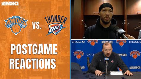 Brunson And Thibodeau React To Defensive Lapses Vs Okc New York Knicks Youtube