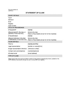 Are you looking for accident indemnity claim form (lf4005). Statement Of Claim Form - Fill Online, Printable, Fillable ...