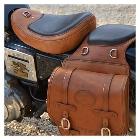 Handmade Saddlebags And Custom Made Seat From Full Grain Saddle Leather
