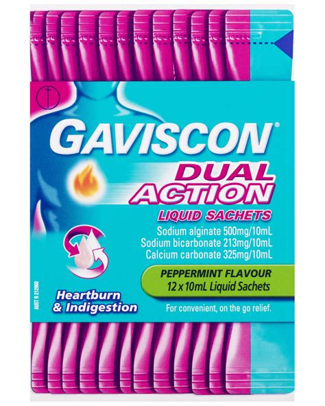 Gaviscon Dual Action Liquid Sachets For Heartburn And Indigestion Relief