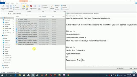 How To View Recent Files And Folders In Windows Youtube