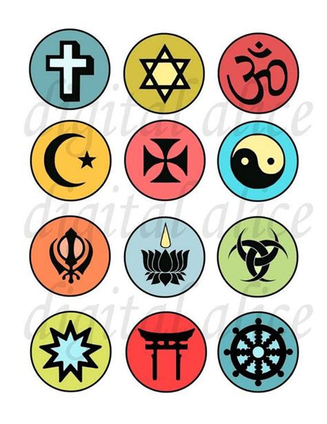 Religous Symbols And Icons Craft Circles Instant Download Etsy
