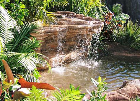 Think about the shape and setting, relation to plants, and scale within your own yard. Large Rock Pond & Backyard Waterfall Kits & Artificial Rocks