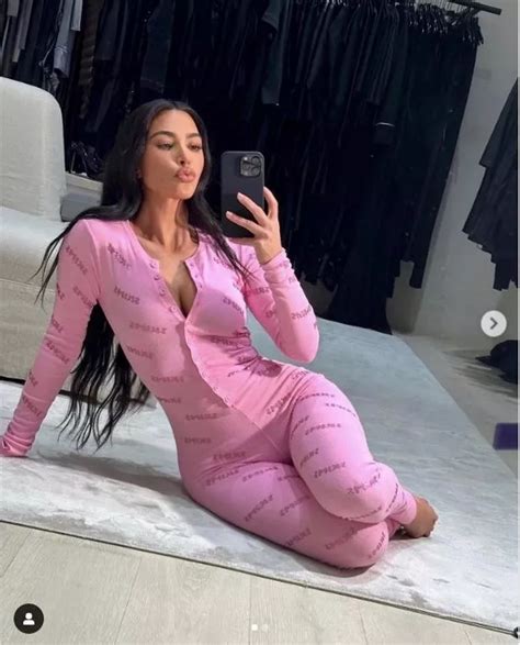 Kim Kardashian Leaves Fans Speechless As She Goes Braless In Pink Plunging Nightwear Daily Star