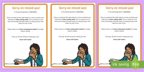 Sorry We Missed You Template Card Template