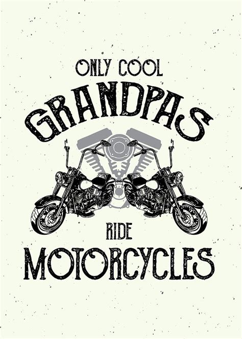 Motorcycle Rider Wall Art Decor Only Cool Grandpas Ride Motorcycles