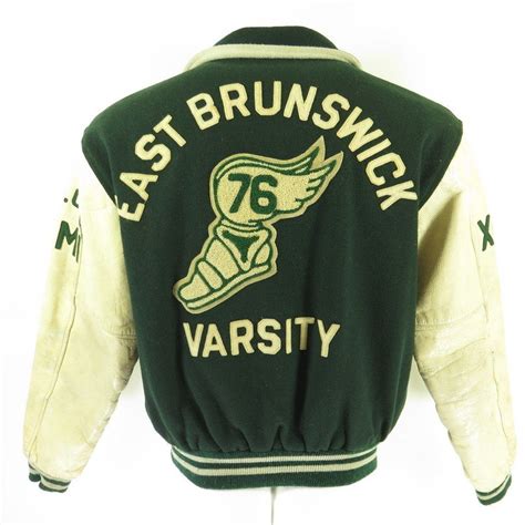 Vintage 70s Track Team Varsity Jacket Mens 42 Winged Foot Chenille Wool