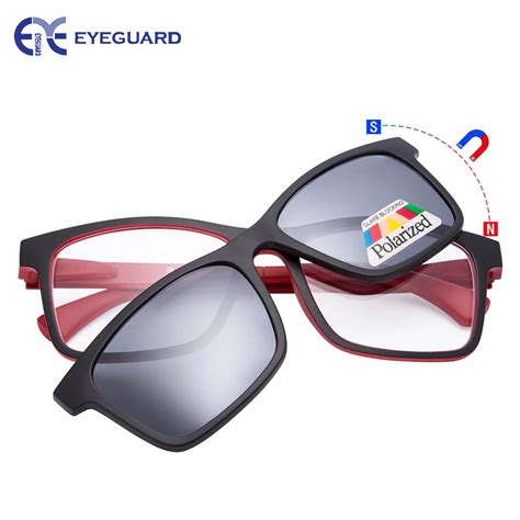 eyeguard polarized magnetic clip on sunglasses readers ultra light full frame unisex reading