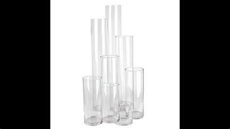 Clear Tall Cylinder Glass Floor Vase For Home Decor Crystal Vases For Flower Vase Set 3 Thin